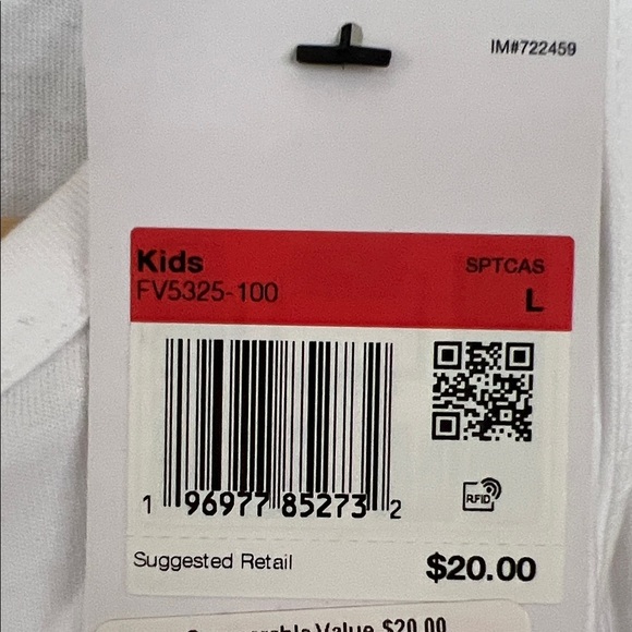 Nike Kids White Tank Top with Red Swoosh - Picture 2 of 3